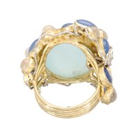 Vicenza - Piazzetta Palladio 2 - Ringe Soprana Dame in Gelbgold Acquamarina 18.00 Ct MARE CALMO - MARE CALMO